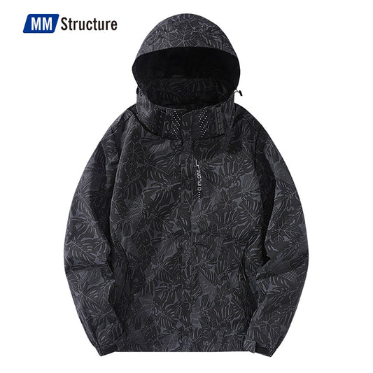Men Spring Lightweight Waterproof Jacket Raincoat For Hiking Travel With Removable Hooded Technical Jacket Windbreaker Oversized